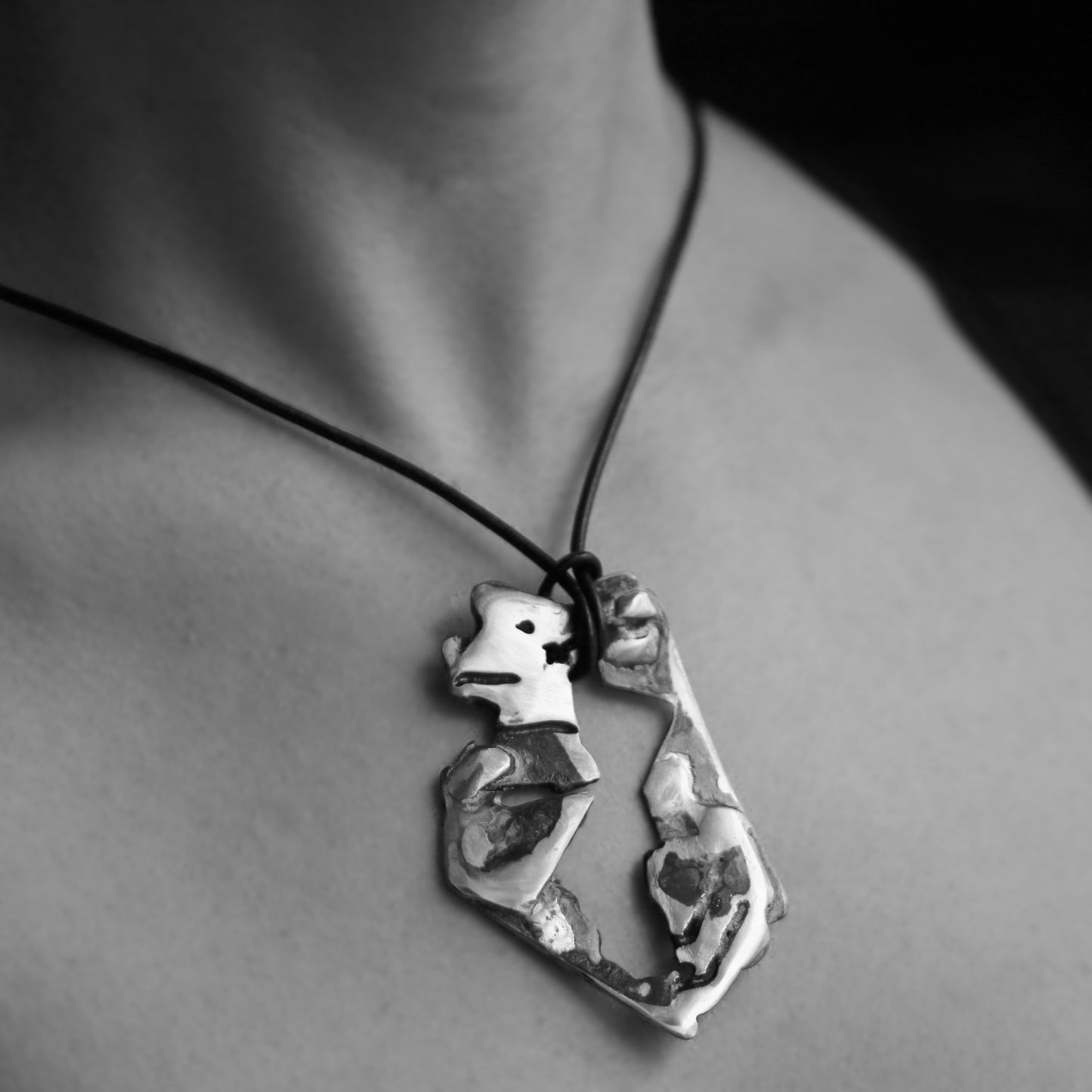 HALFHUMAN ORIGINALS Stainless Steel and Brass Pendant on Cord