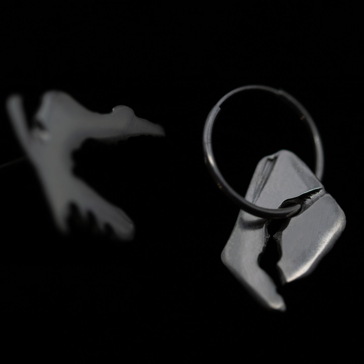 PLASMA Sterling Silver Drop Earring on Hoop