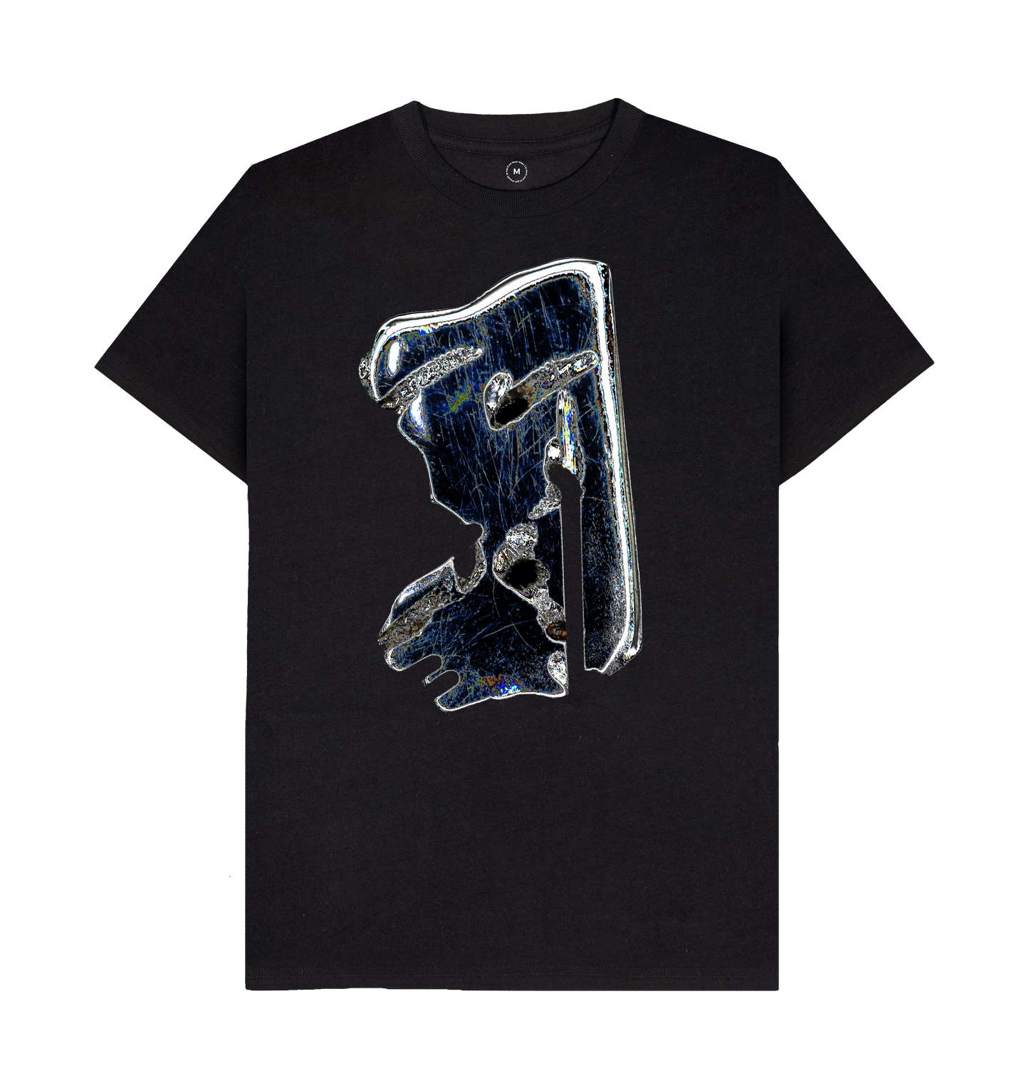 Black Recycled Printed T-Shirt Front